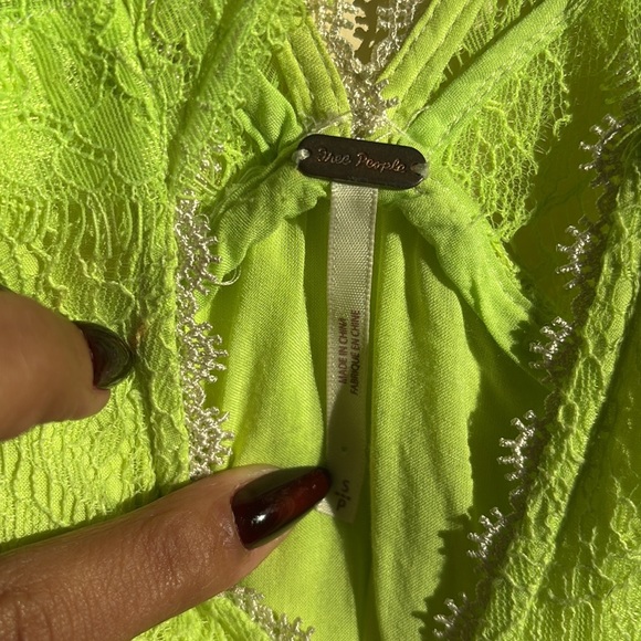 green floral dress lace free people - Picture 8 of 11